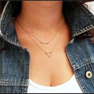 NEW Gold Tone Charm Layered Chain Necklace